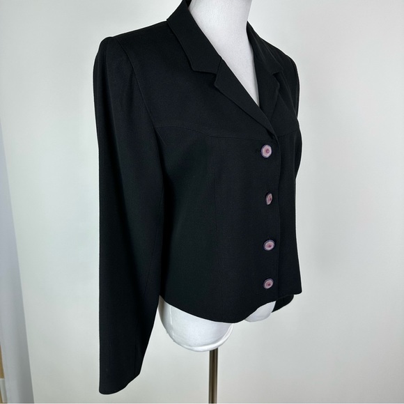 Double D Ranch Western Wear Purple Swirl Button Black Blazer Size Medium - Picture 4 of 9